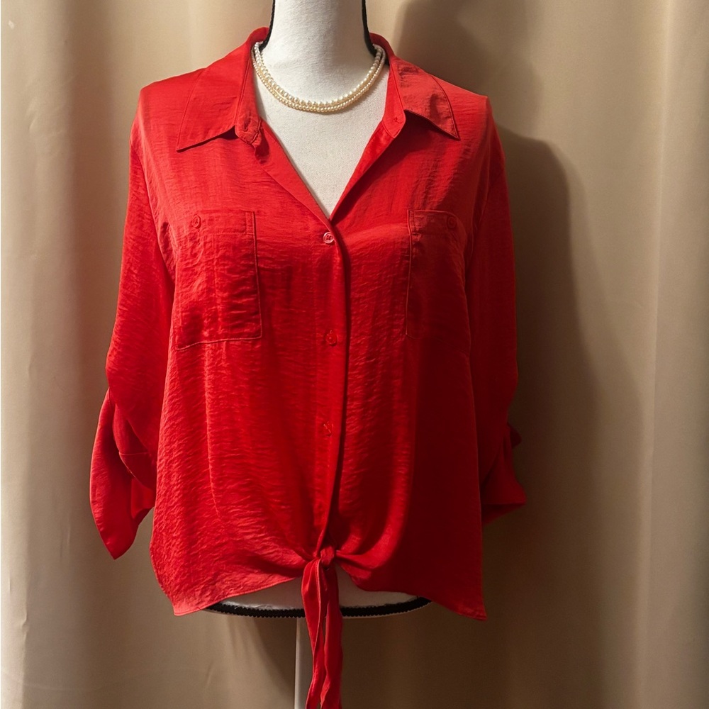 Ellen Tracy Vibrant Button-Down Shirt
